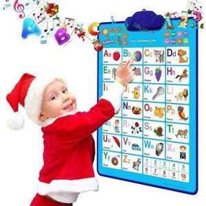 Interactive Alphabet Wall Chart Talking ABCs & 123s Music Poster with Light